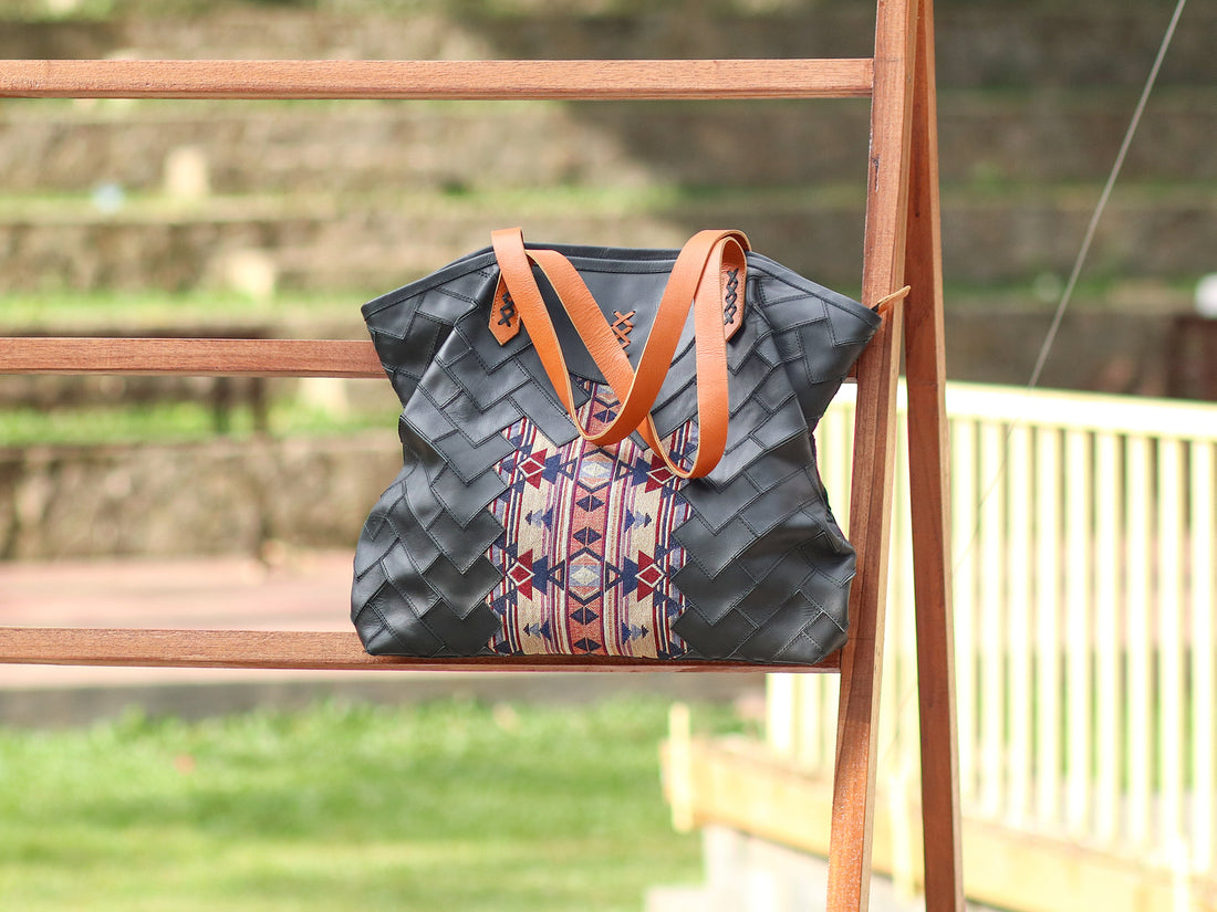 Helena Tote Bag - Black cow